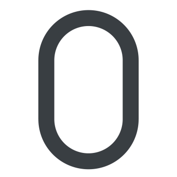 Moderne husnummer "0" - 200 mm i antracit.
