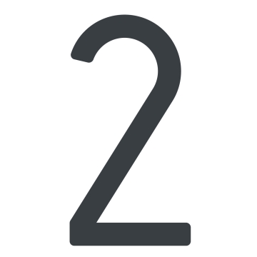 Moderne husnummer ''2'' - 245 mm i antracit.