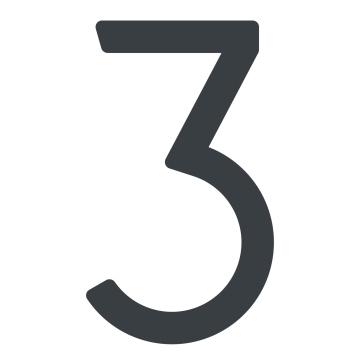 Moderne husnummer "3" - 245 mm, antracitgrå.