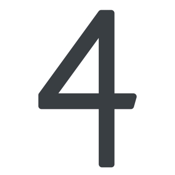 Moderne husnummer "4" - 245 mm, antracitgrå.