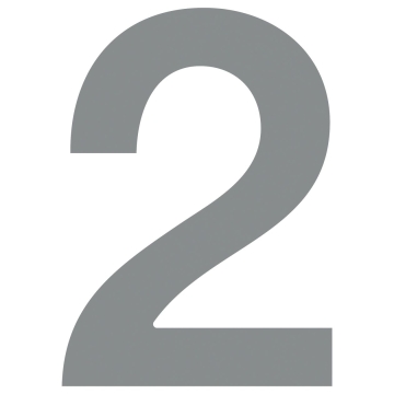 Husnumre ''2'' grå metallic