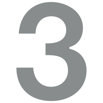Husnumre ''3'' grå metallic
