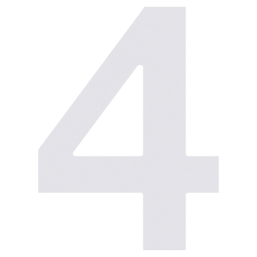 Husnumre ''4'' hvid
