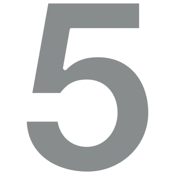 Husnumre ''5'' grå metallic