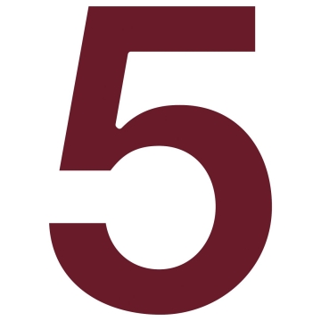 Husnumre ''5'' rød