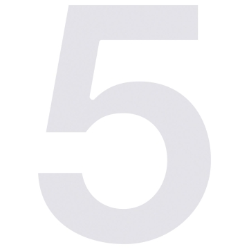 Husnumre ''5'' hvid