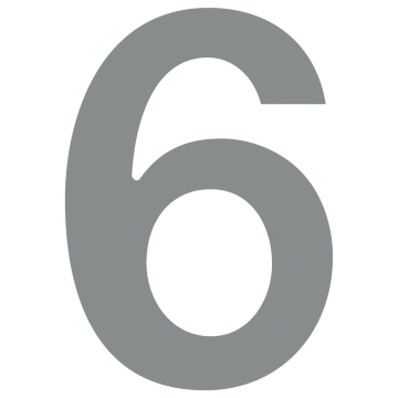 Husnumre ''6'' grå metallic