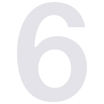 Husnumre ''6'' hvid