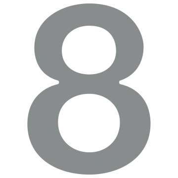 Husnumre ''8'' grå metallic