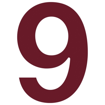 Husnumre ''9'' rød