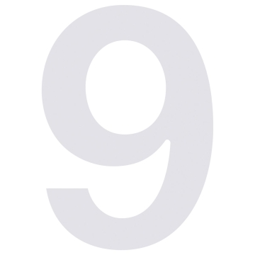 Husnumre ''9'' hvid