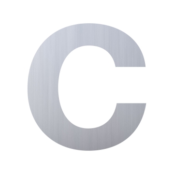 Husnumre ''c'' rustfrit stål