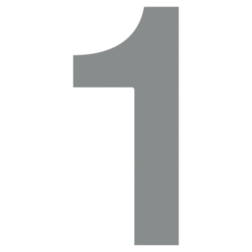 Husnumre ''1'' grå metallic