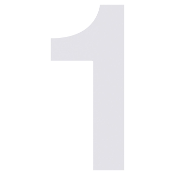 Husnumre ''1'' hvid