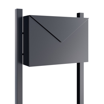 Postkasse med stander Letter antracit