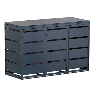 Affaldsbeholderskjuler "Kim" til 3 x 120L affaldsbeholdere, antracit.
