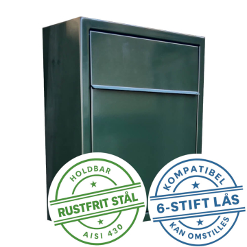 Base Exclusive postkasse - RacingGreen - 6 Stift lås