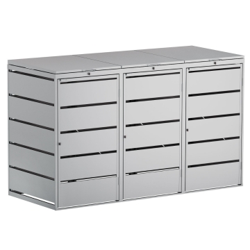Affaldscontainer Edda 3 stk. 240L i lysegrå.