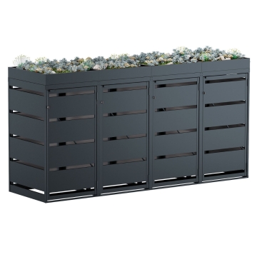 Egon affaldsbeholder skjul, 4 stk. 120 liter, antracit.