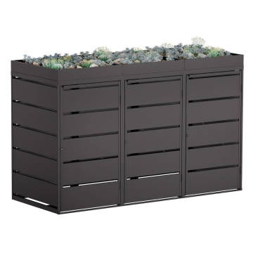 Edgar 3-dobbelt skraldespandsskjuler til 240 liters beholdere, sort.