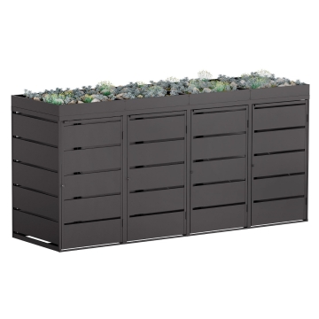 Edgar affaldsbeholder skjul til 4 stk. 240 liters spande, sort