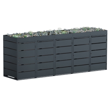 Affaldsbeholder Edgar, 5 stk., 240 liter, antracit.