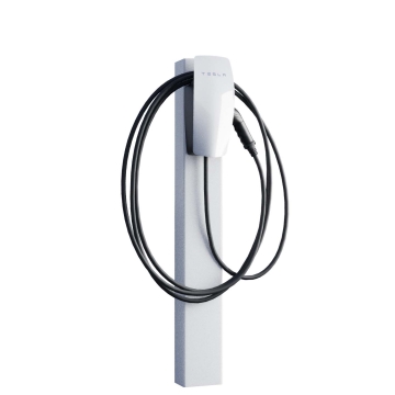 Tesla Wall Connector gulvstander VoltStand med jordanker, hvid.