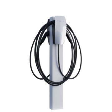 Tesla Wall Connector Standfod VoltStand til To med Jordanker, Hvid