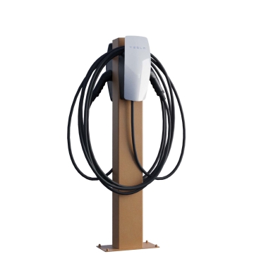 Tesla Wallbox stander VoltStand til to med bundplade, rustfarvet.