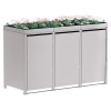 Affaldscontainerboks Emma 3 stk. 120L i lysegrå metallic.