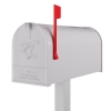 Amerikansk postkasse, stor US mailbox i hvid.