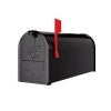 Amerikansk postkasse til vægmontering, US Mail, sort