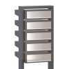 Postkasseanlæg Stairs for Five grå metallic med klap i rustfrit stål