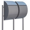 Postkasseanlæg Jumbo for Two grå metallic med klap i rustfrit stål