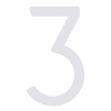 Husnumre ''3'' hvid