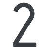 Moderne husnummer ''2'' - 245 mm i antracit.