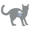 Ringetryk Katze ''Leo'' grå metallic