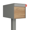 Postkasse med stander Americano grå metallic med HPL front