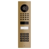 Overflademonteret dørtelefonsystem Smart-ON Doorbird D1101KV med tastaturmodul i messinglook.