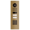 Indbygningsdørstation Smart-IN til Two Doorbird D1102KV med tastaturmodul i messinglook