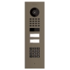 Indbygningsdørtelefon Smart-IN til to Doorbird D1102KV med tastaturmodul, beigegrå.