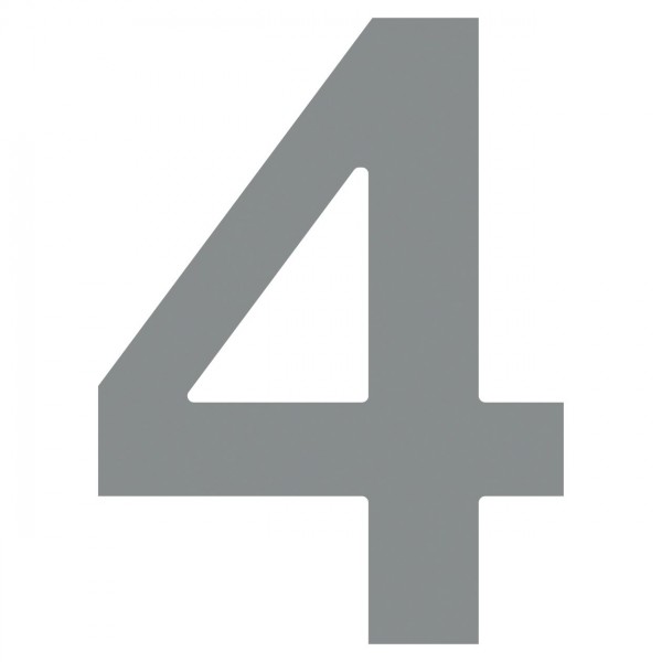 Husnumre ''4'' grå metallic