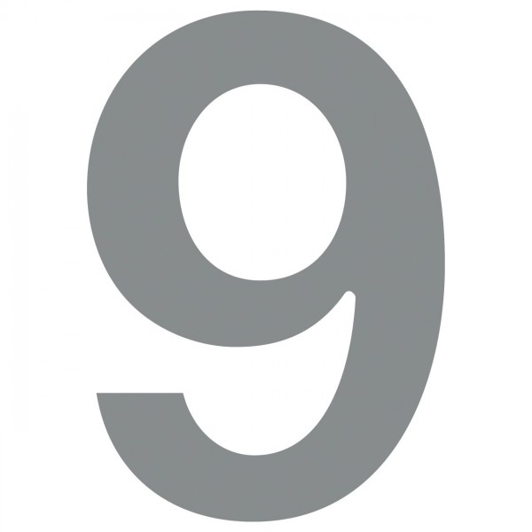 Husnumre ''9'' grå metallic