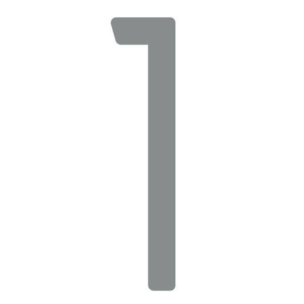 Husnumre ''1'' grå metallic