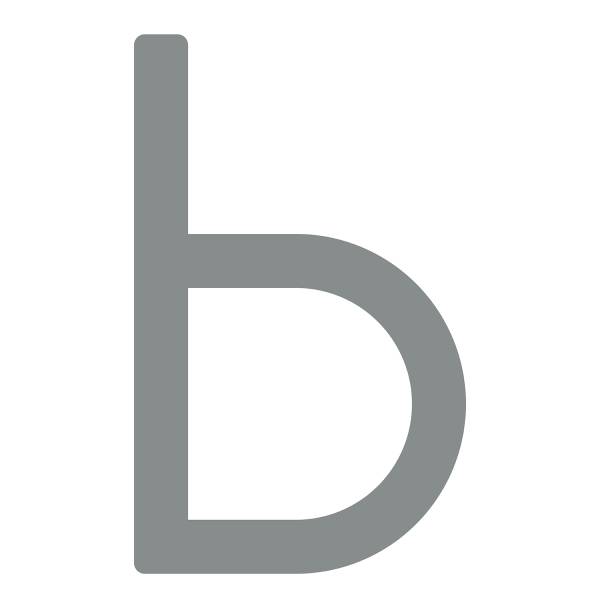 Bogstav ''b'' grå metallic