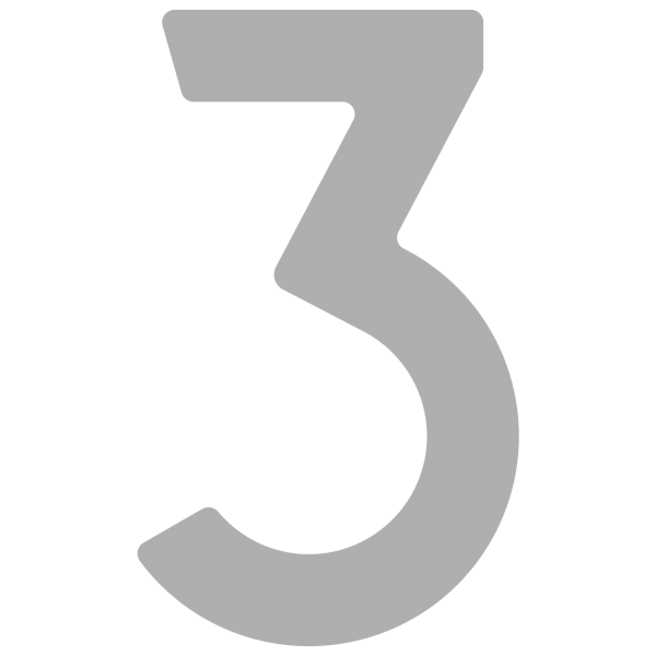 Selvklæbende husnumre "3" grå