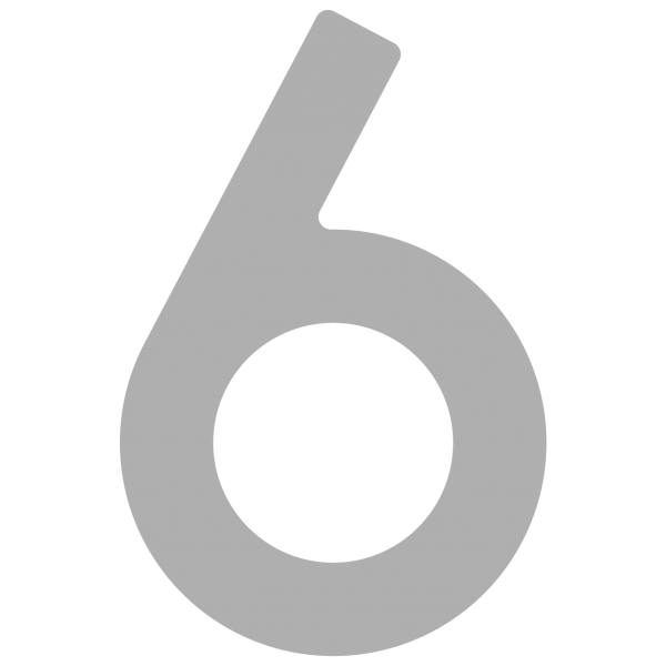 Selvklæbende husnumre "6" grå