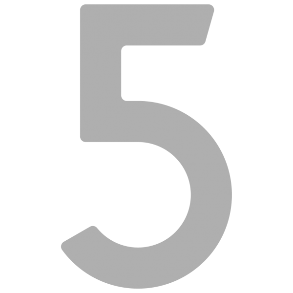 Selvklæbende husnumre "5" grå