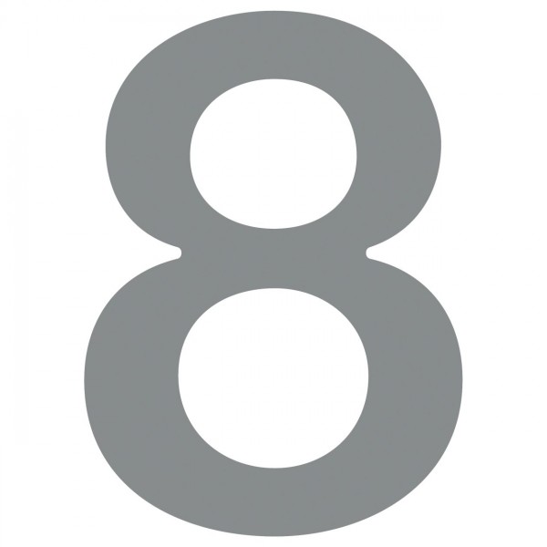 Husnumre ''8'' grå metallic
