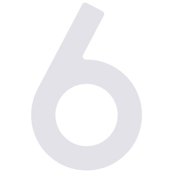 Selvklæbende husnumre "6" hvid